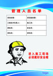 管理人员名单制度牌