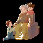 感恩节孙子孙女给奶奶按摩
