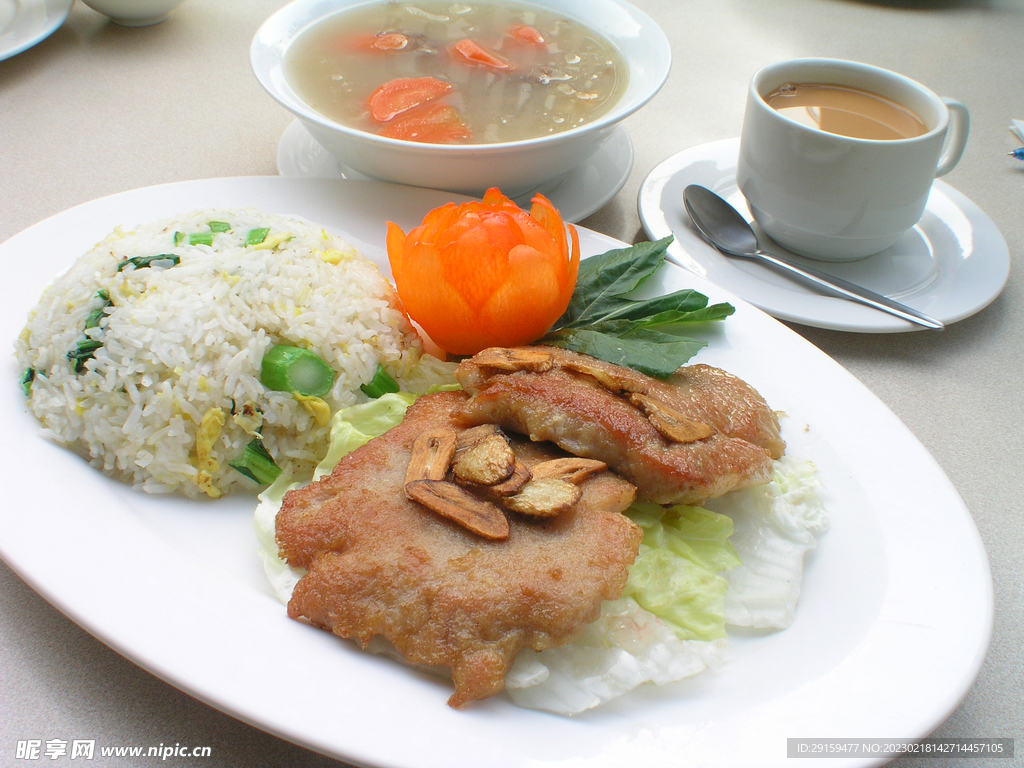 白咖喱香茅猪扒饭