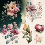 玫瑰花 金属花纹 干花 