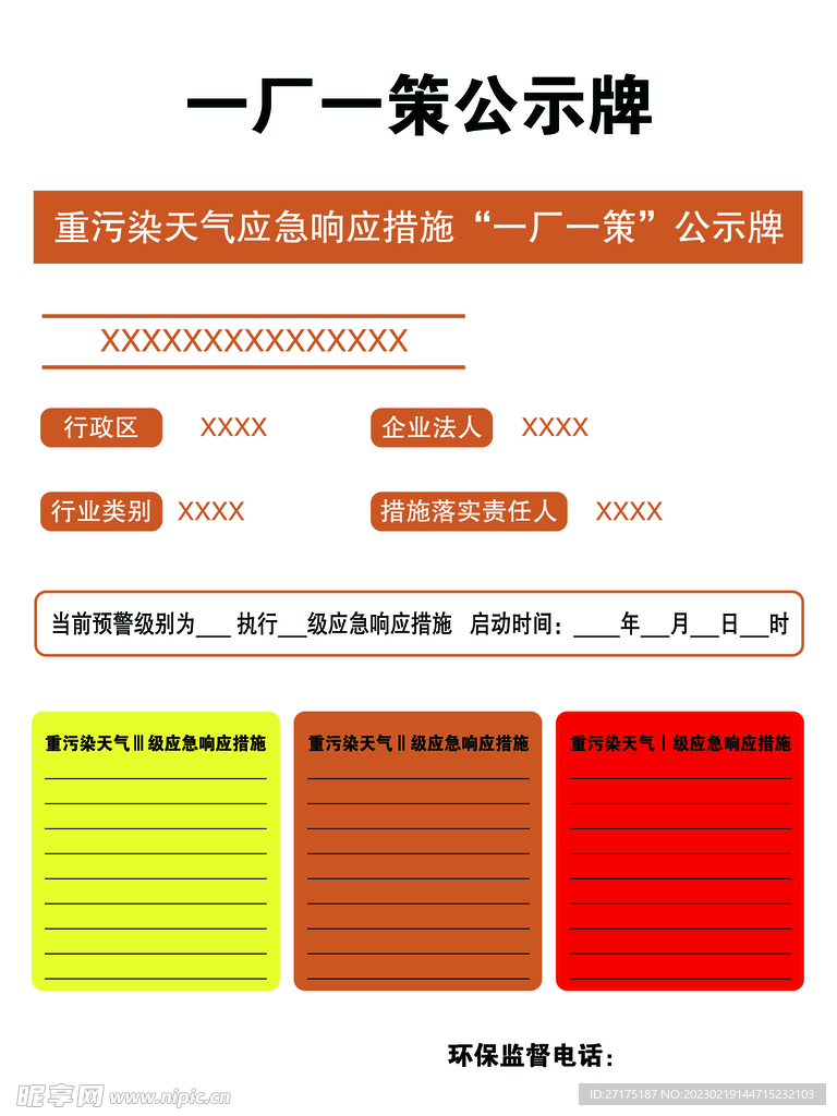 一厂一策公示牌