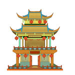 国潮风 插画   古建筑 设计
