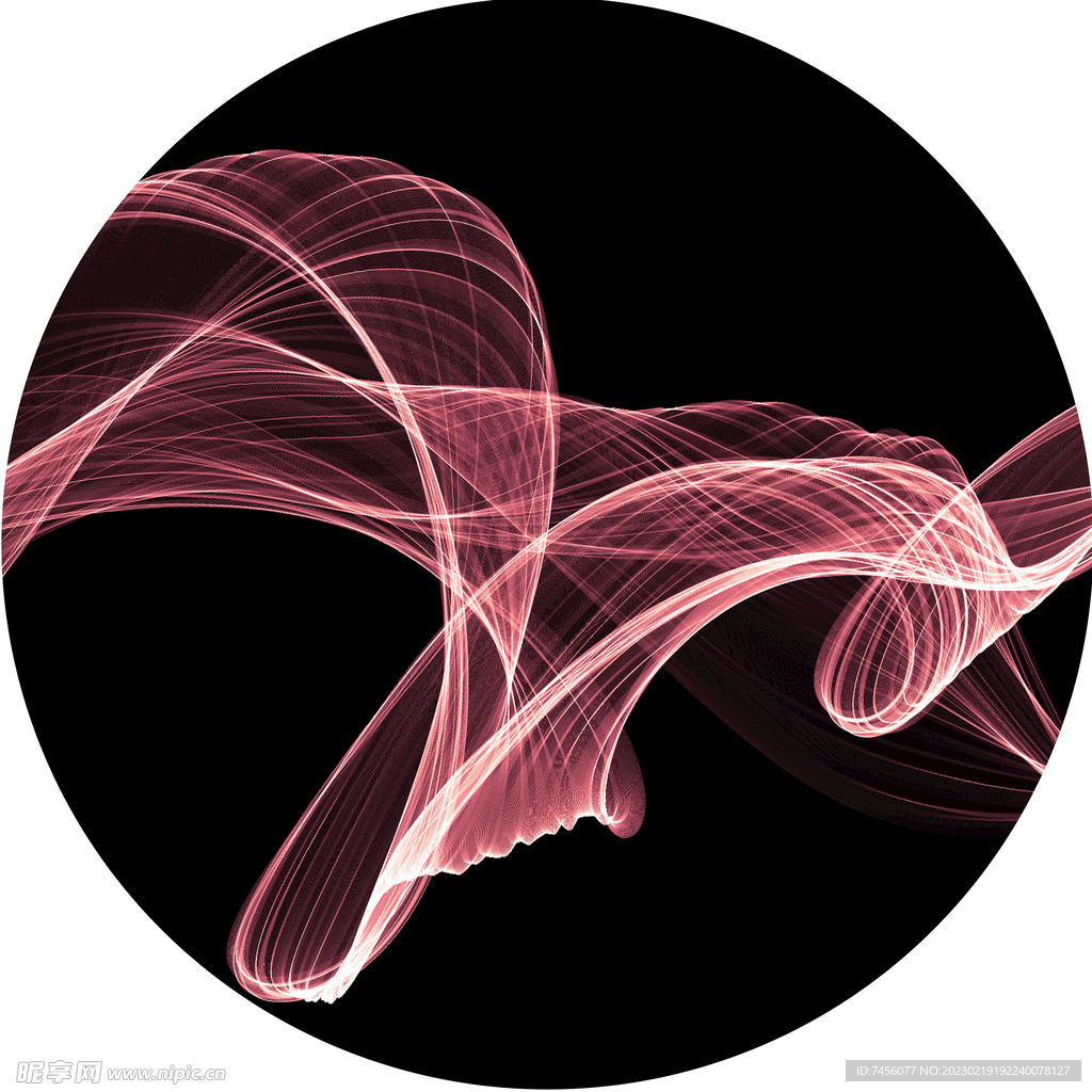 水彩动感线条圆形挂画装饰画