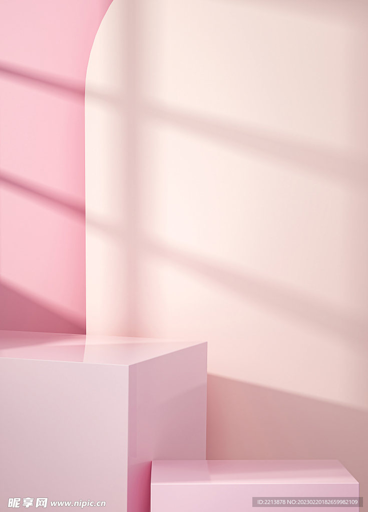 粉色方块3D产品展示C4D场景