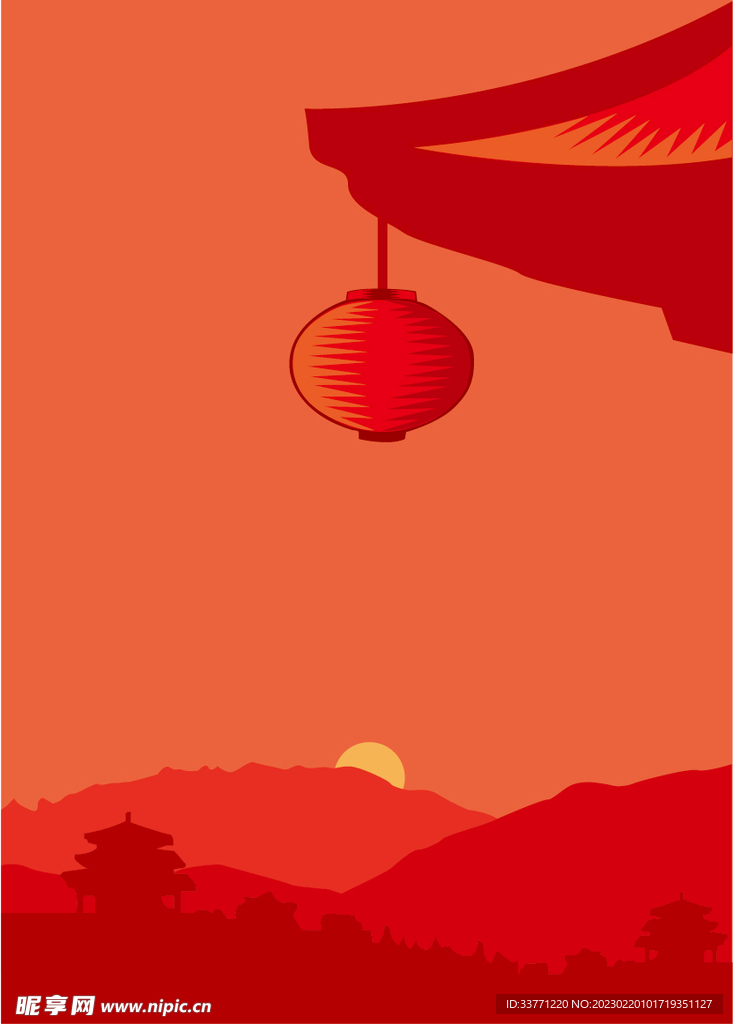 扁平日式风景