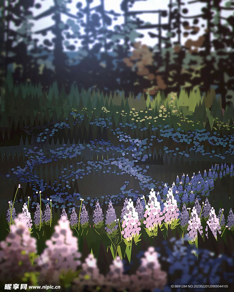 花草树林插画