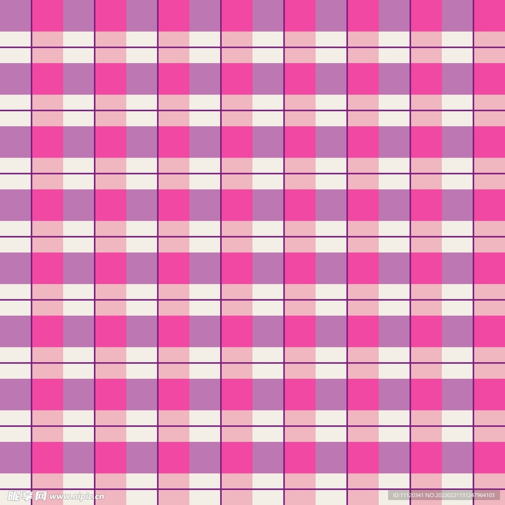 粉色格子纺织品矢量图