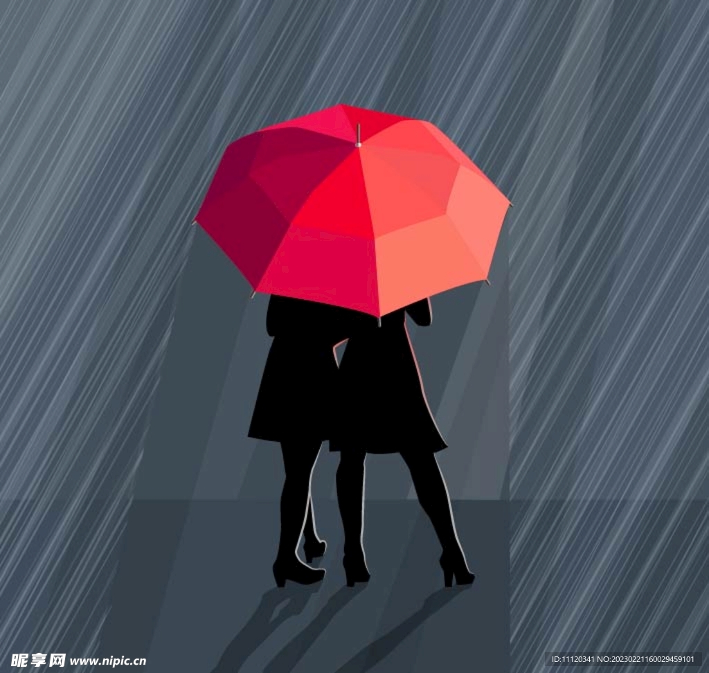 下雨街道矢量素材