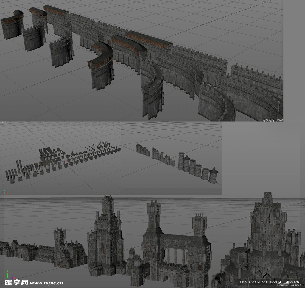 C4D模型城堡