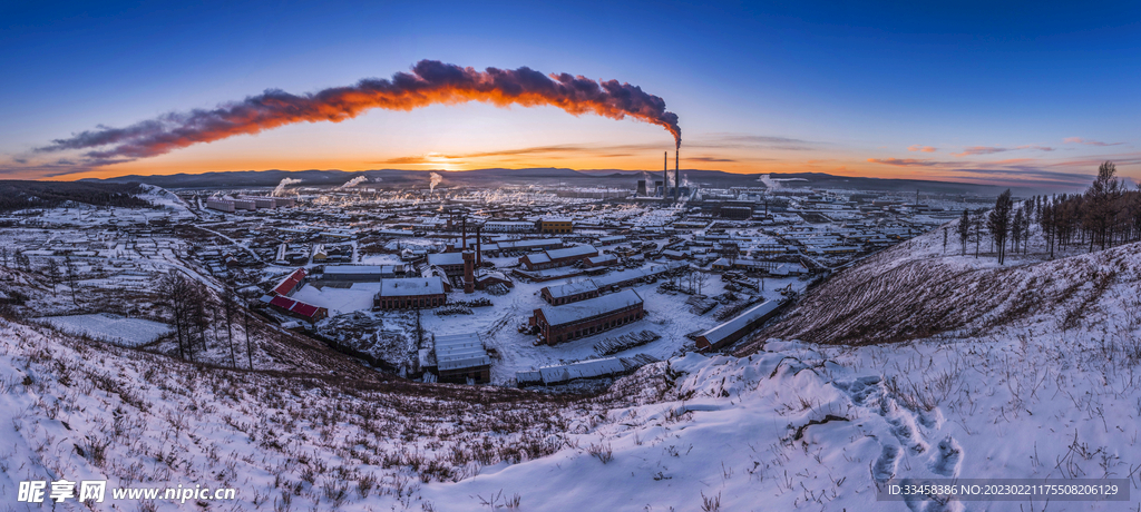 城市雪景