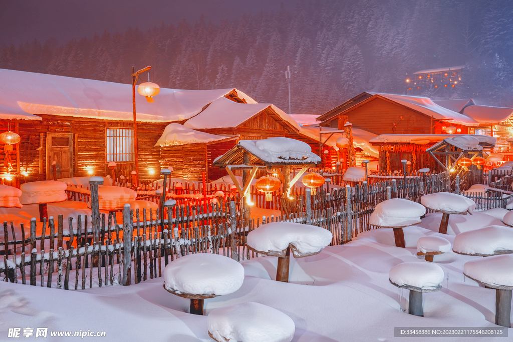 雪乡夜景