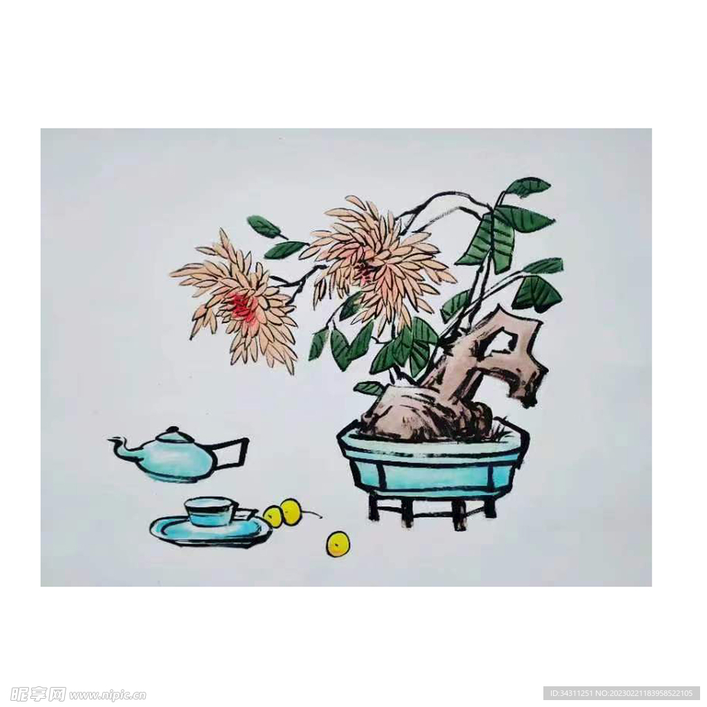 菊花绘画