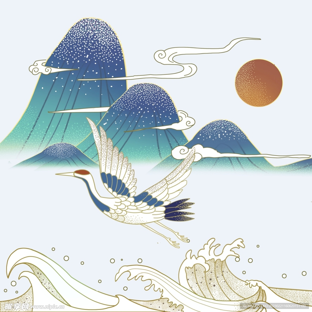 仙鹤节日中国风