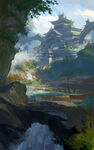 古风 传统建筑 山水风景 亭台