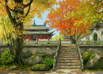 古风 传统建筑 山水风景 亭台