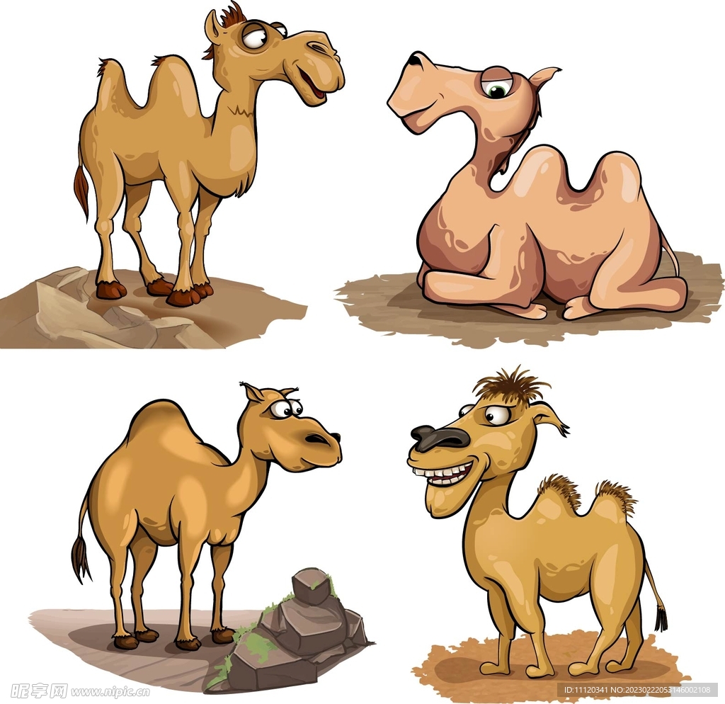 卡通沙漠骆驼矢量素材
