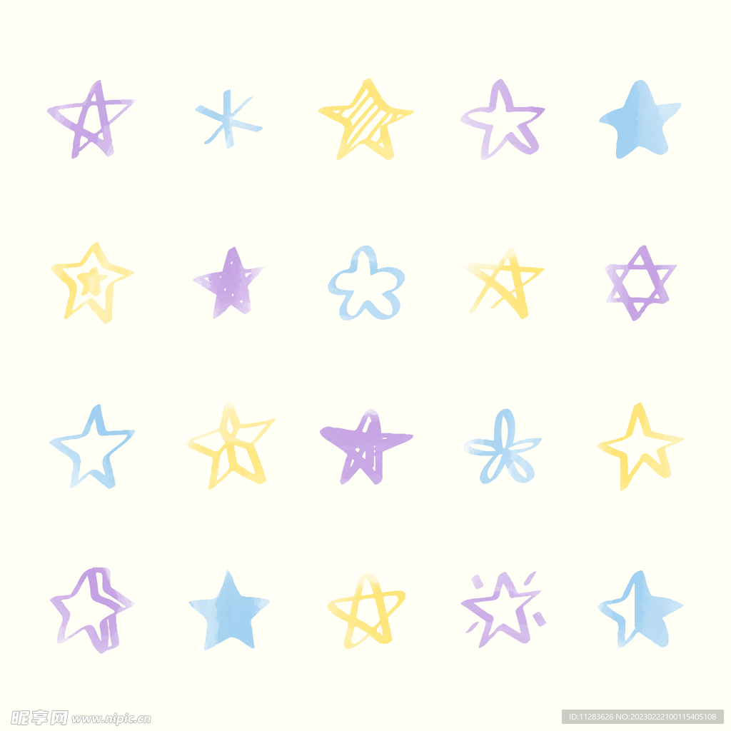 水彩星星