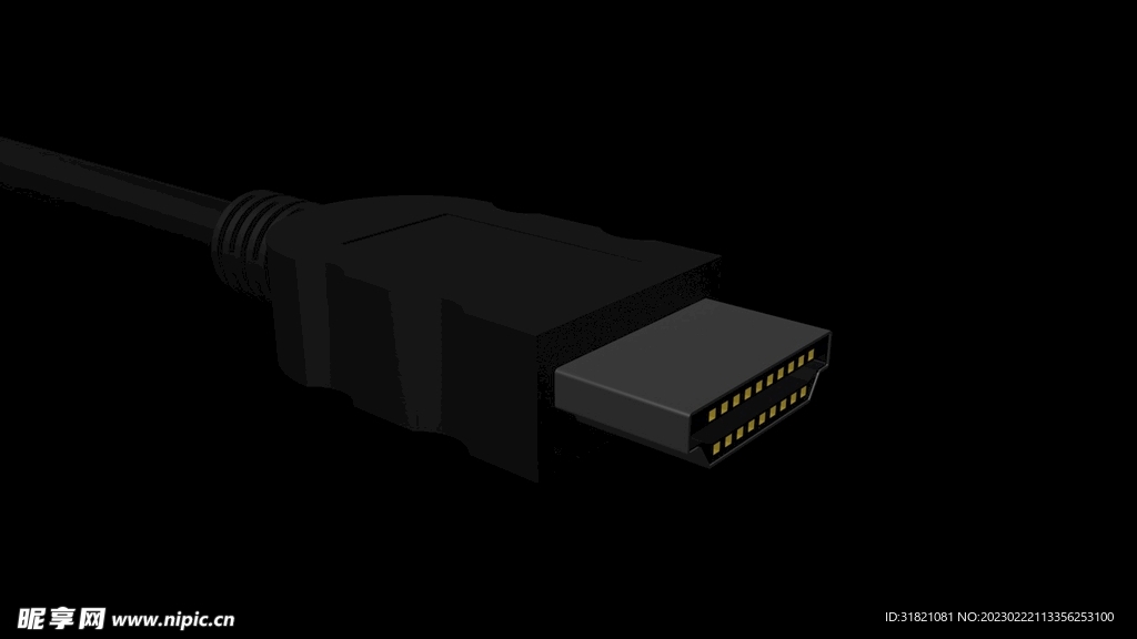 HDMI数据线插头模型