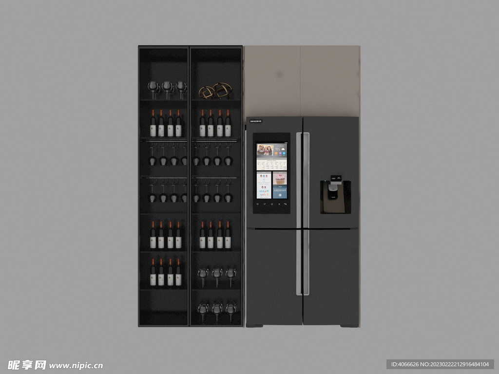 冰箱酒柜3d模型