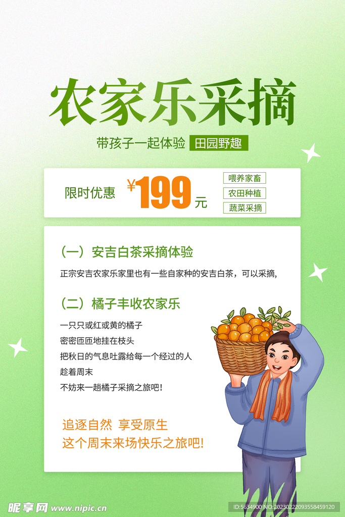 农家乐采摘海报