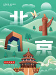 北京国潮城市旅游海报