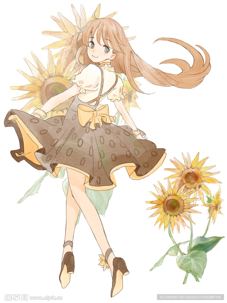 美女   太阳花 