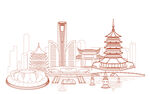 杭州城市轮廓图