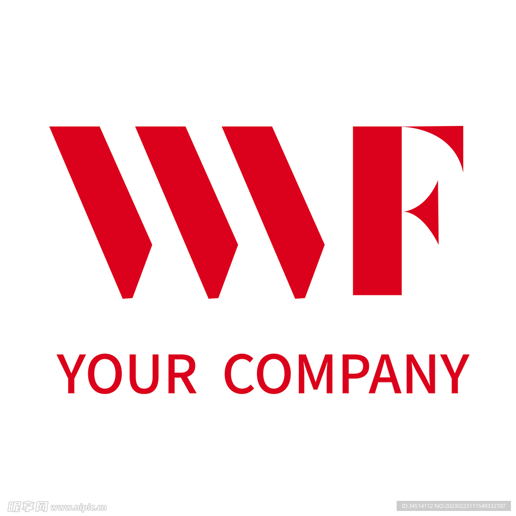 WF字母条纹服饰国际风logo
