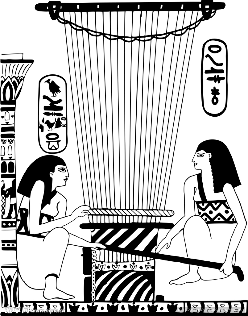 埃及象形文字矢量素材