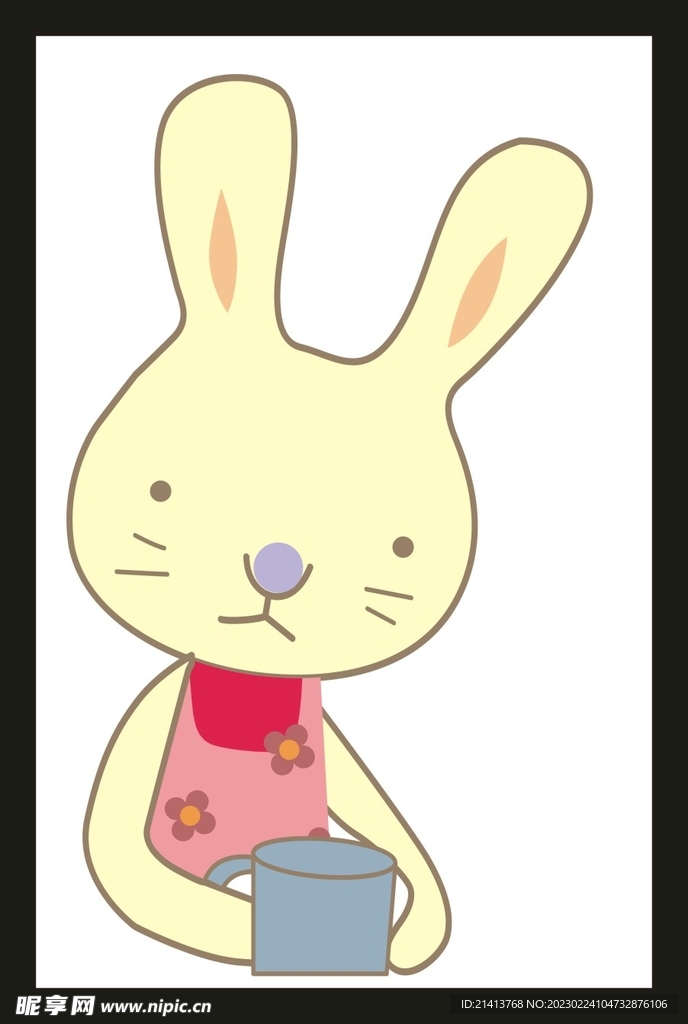 手绘卡通小兔 