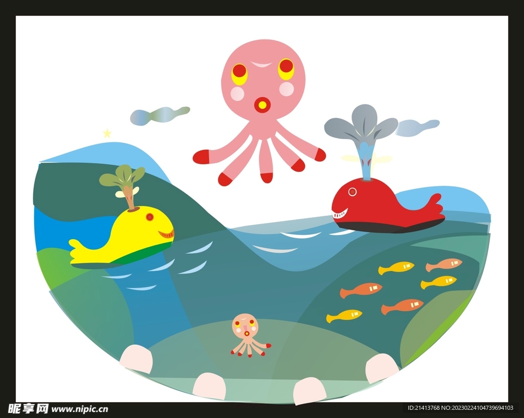 手绘海洋元素 
