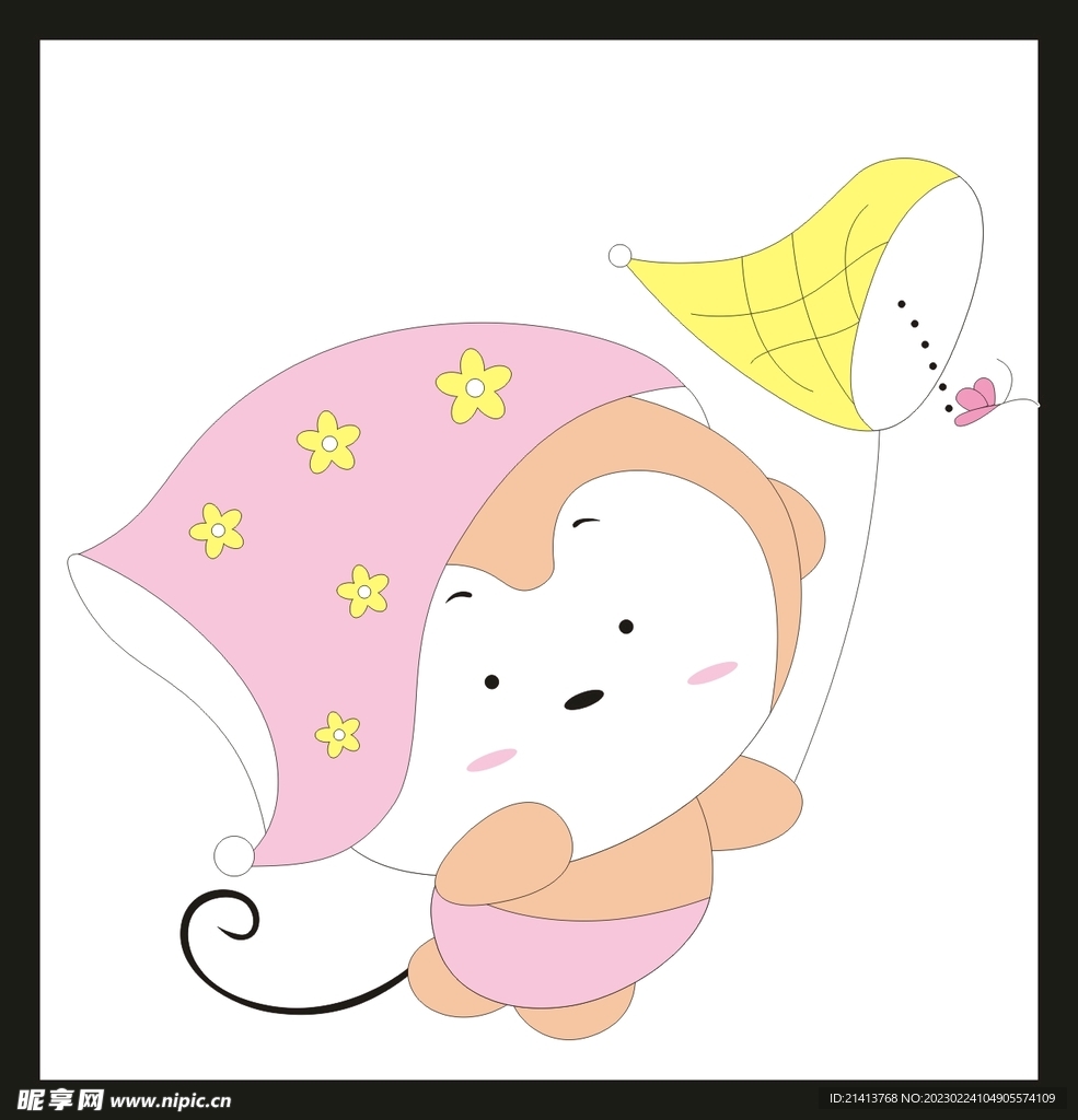 手绘卡通小猴 