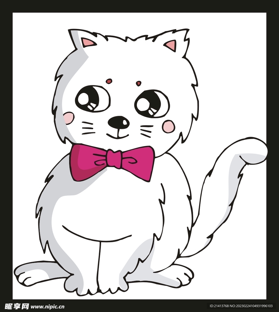 手绘卡通小猫 