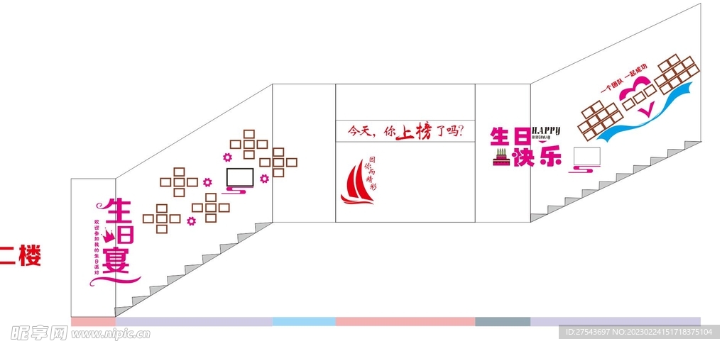 生日宴  楼梯文化墙