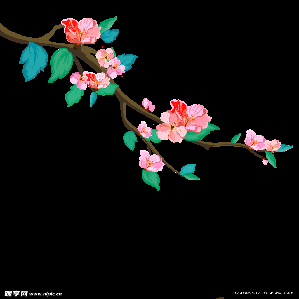 桃花手绘
