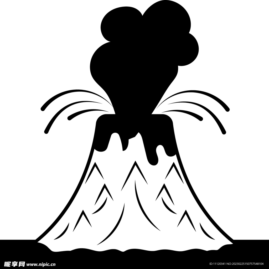 火山爆发矢量素材