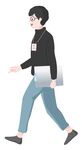 男人伸手交谈插画