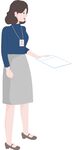 女人递文件插画