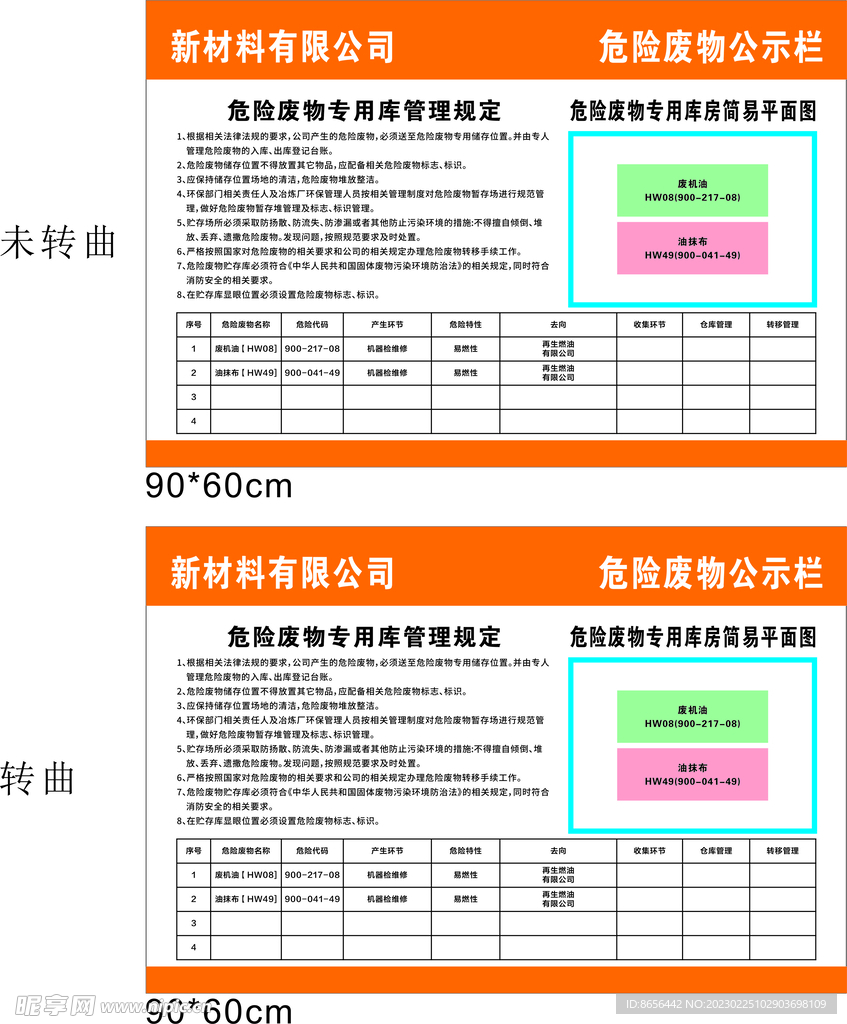 危险废物公示栏