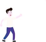 跑步男孩环保插画
