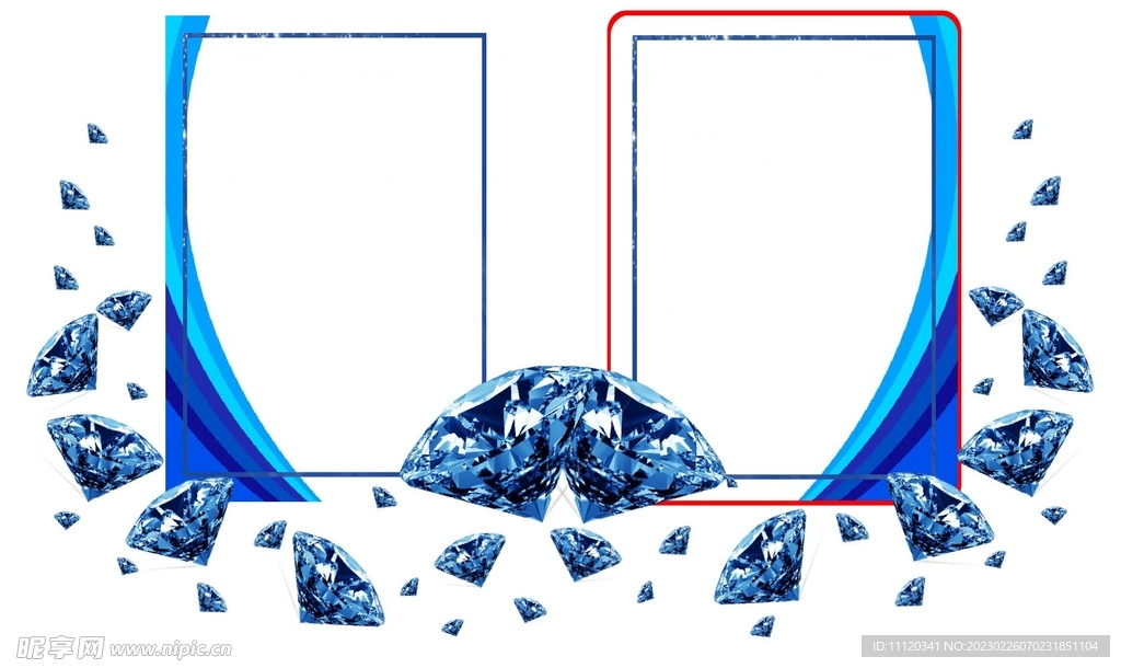 蓝色水晶框架矢量素材