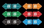 箭头推拉左移右移标识