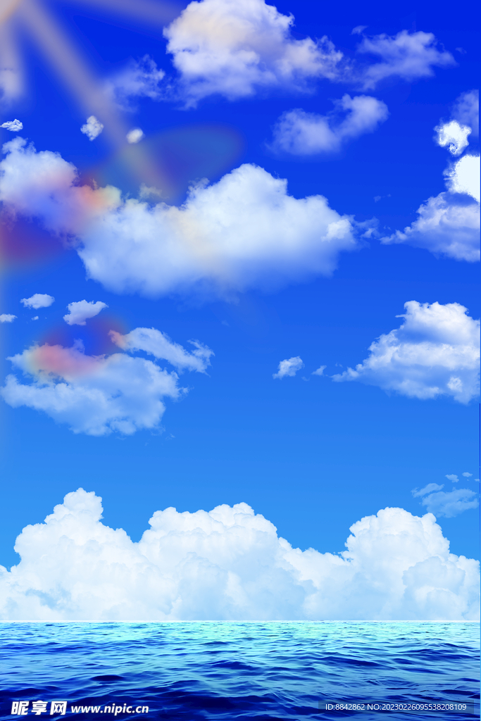 蓝天白云展板背景