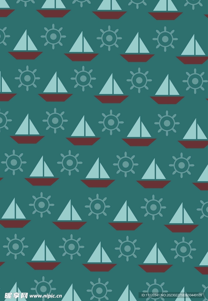 帆船背景矢量素材