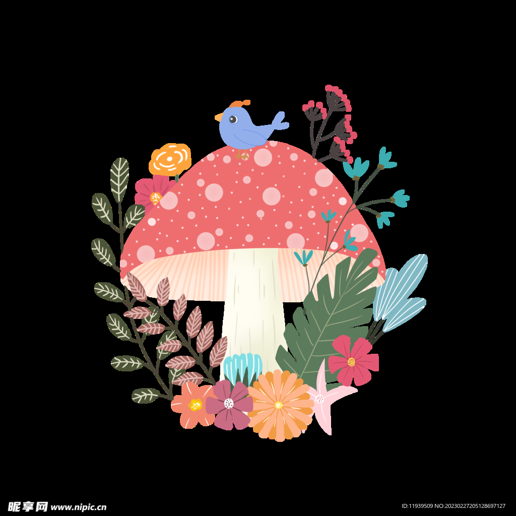 蘑菇卡通插画