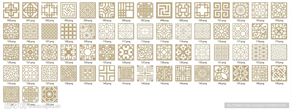 中国风吉祥花纹图案素材  方形