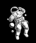 宇航员插画 黑白色