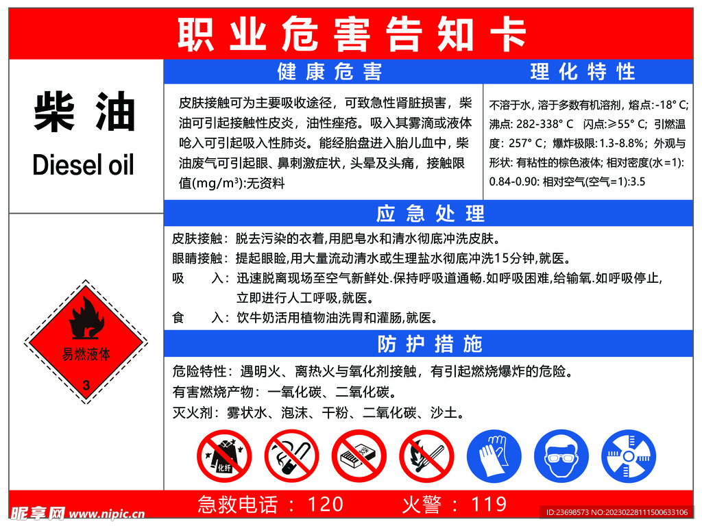 职业危害告知卡柴油