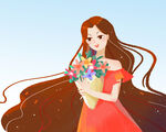  女性捧花 