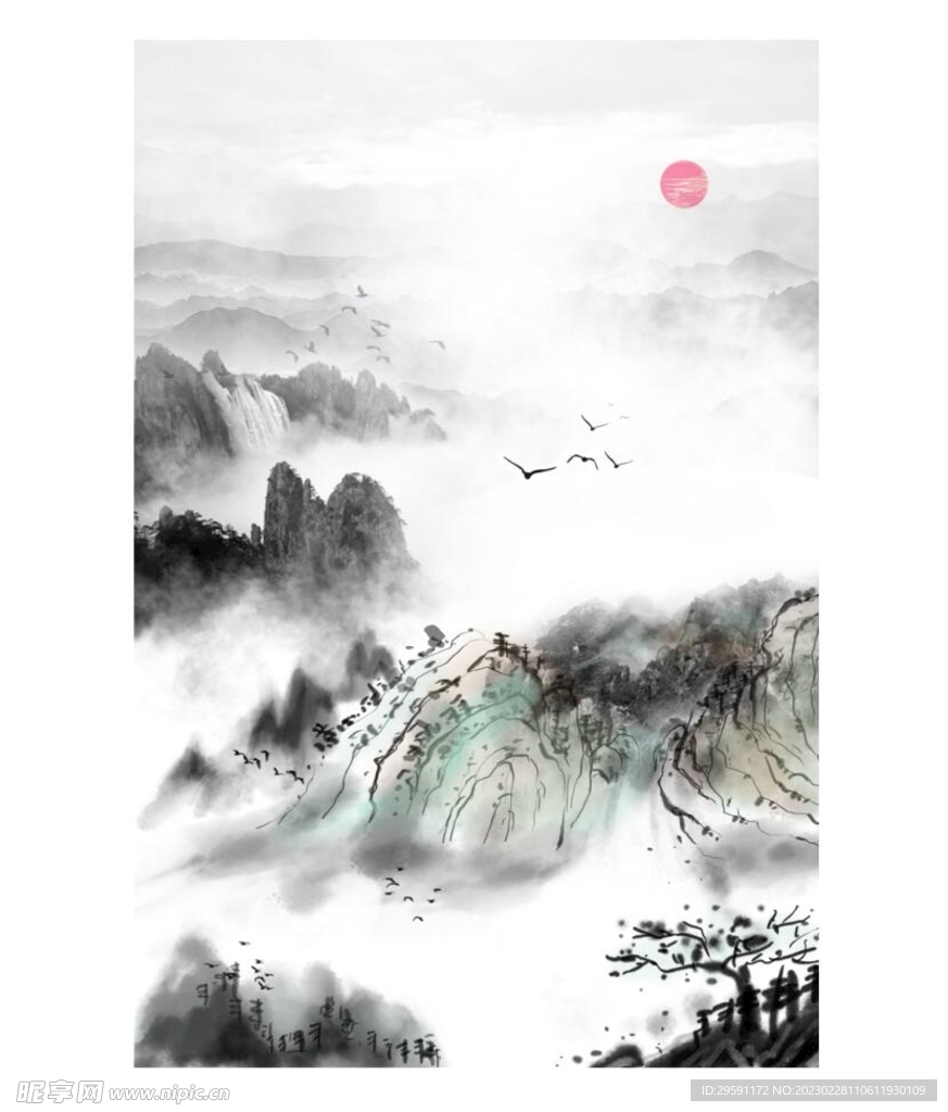 水墨山水画